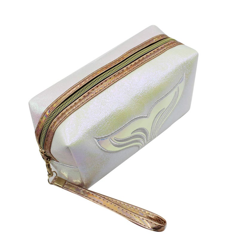 MOSSTYUS Holographic Cosmetic Bag Travel Toiletry Organizer Mermaid Storage Purse Makeup Carrying Case - Image 3